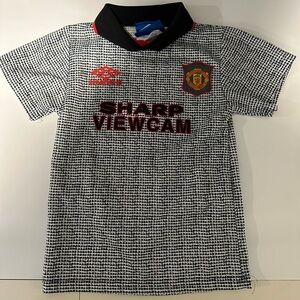Umbro Kids Manchester United Black and White Checkered Jersey